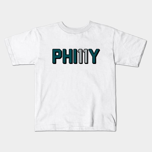 PHI11Y - White Kids T-Shirt by KFig21